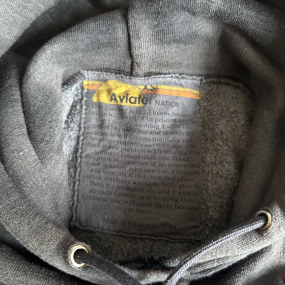 Aviator Nation Hand Dyed Pullover Hoodie Relaxed - Tie Dye Vintage Charcoal XS - Picture 5 of 5